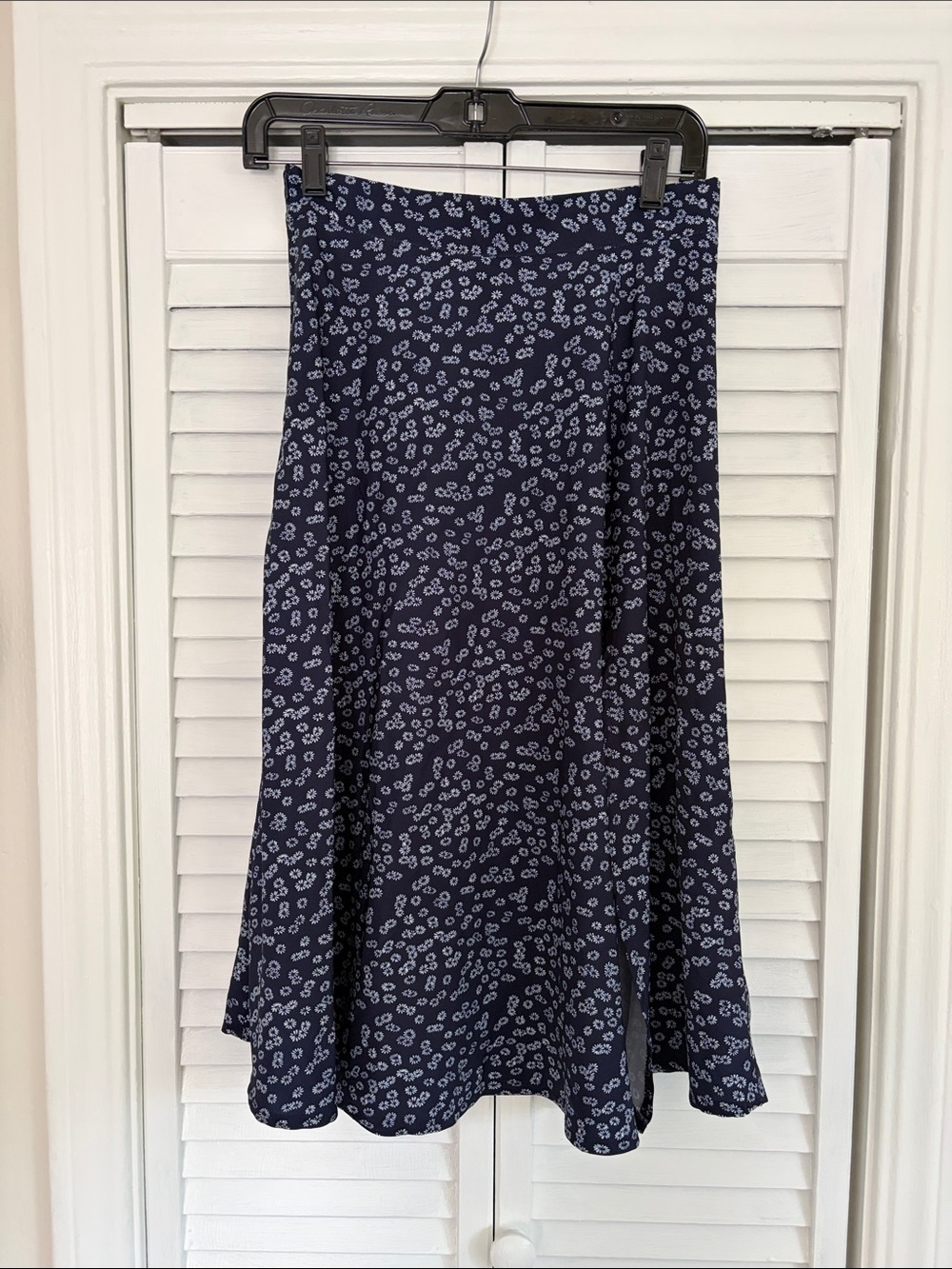 SHEIN Navy Blue Floral A-Line Skirt